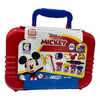 Lancheira Mickey Disney Junior Kit Massinhas Maleta Escolar