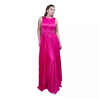 Vestido Madrinha Luxuoso Brilhoso Frente Única Várias Cores