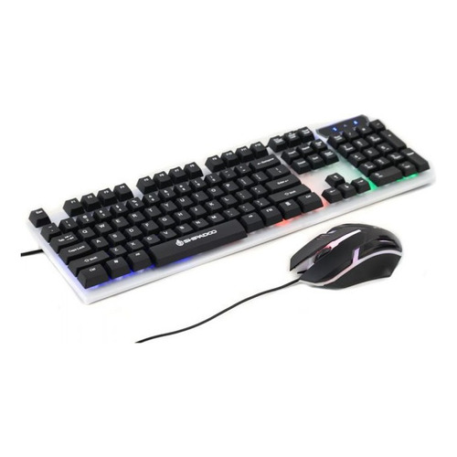 Kit Teclado Gamer Con Mouse Rgb Blanco/negro D280 Teclado Negro