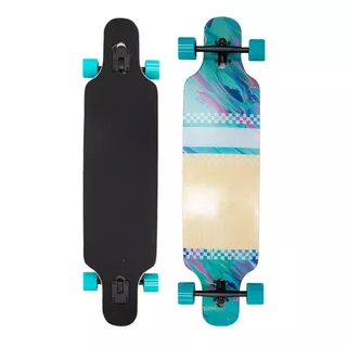 Patineta Longboard De Madera Juvenil Con Lija 104 Cm Color Verde