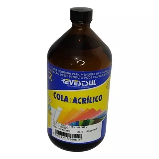 Cola Para Acrílico Acrilato  Revestsul Rev 500 Vidro 1 Litro