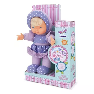 Bonequinha Pano Little Baby 23 Cm Boneca Macia Soft Lilas