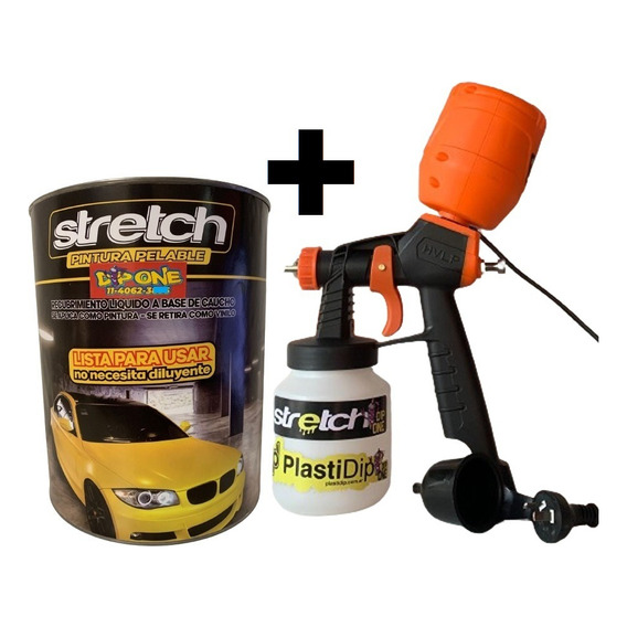 Stretch Pintura Vinilo Ploter X4 Litros + Soplete Hvlp 450w 