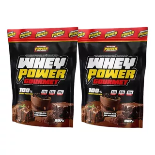 Kit 2 Whey Power Gourmet Protein Chocolate Refil 907g+brinde