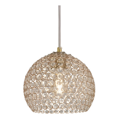 Colgante Copen Dorado Cristal 15cm Deco Moderno Apto Led E27