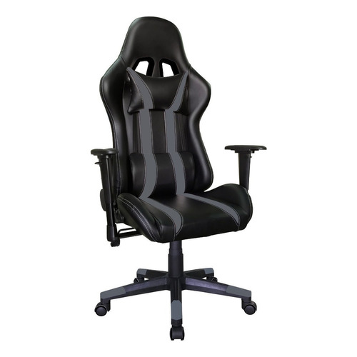 Silla Gamer Pc Sillon Gamer Escritorio Computadora Razer Color Negro/gris Material Del Tapizado Cuero Sintético