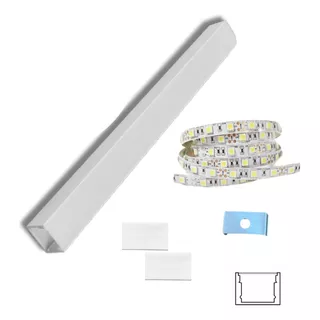 Kit Perfil Sobrepor Slim Para Fita De Led Direta (17x14mm)