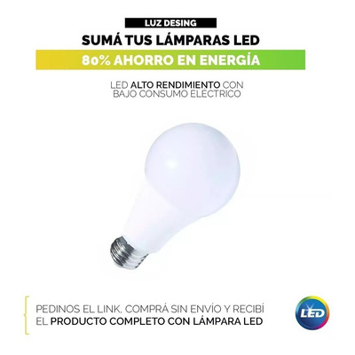Colgante 3 Luces Doble Aro Rojo Cromo 50cm Apto Led 