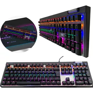 Teclado Gamer Mecânico Usb Rgb Para Computador Notebook 