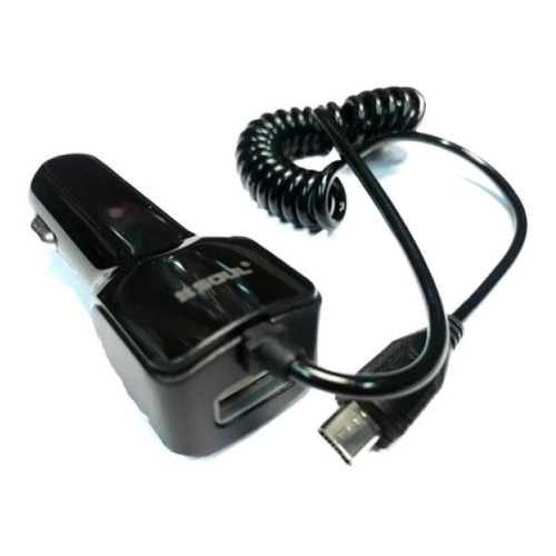 Cargador De Auto 12v Dual Para iPhone + Entrada Usb 2a Color Negro