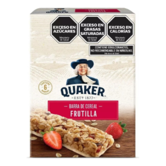 Barra De Cereal Quaker Frutilla X 180 Gr Desayuno