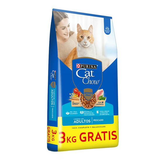 Cat Chow Adulto 15k Sabor Pescado + 3salsa