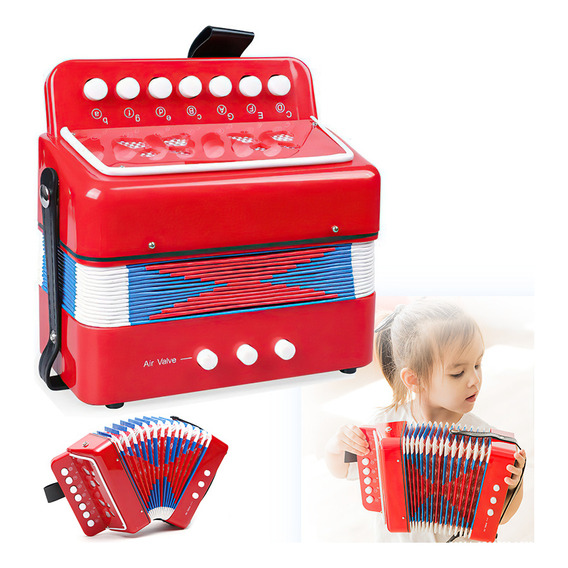 Mini Acordeon Infantil Con 7  Keys Juguete Musical Educativo