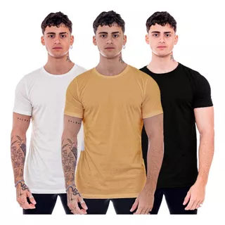 Pack X3 Remeras Hombre Lisas De Algodon Entalladas Basicas