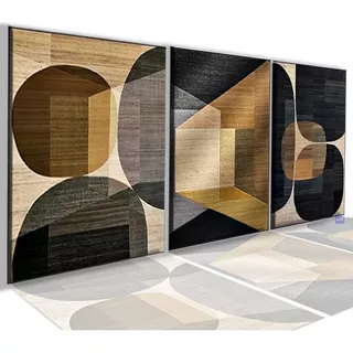 Quadros Decorativos Abstrato Geométrico Rustico Sala Quarto