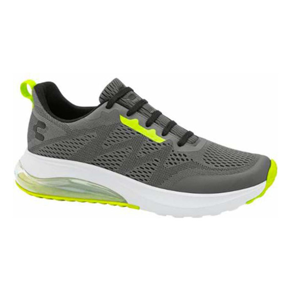 Tenis Correr Charly 6001 Gris Con Limon Para Hombre