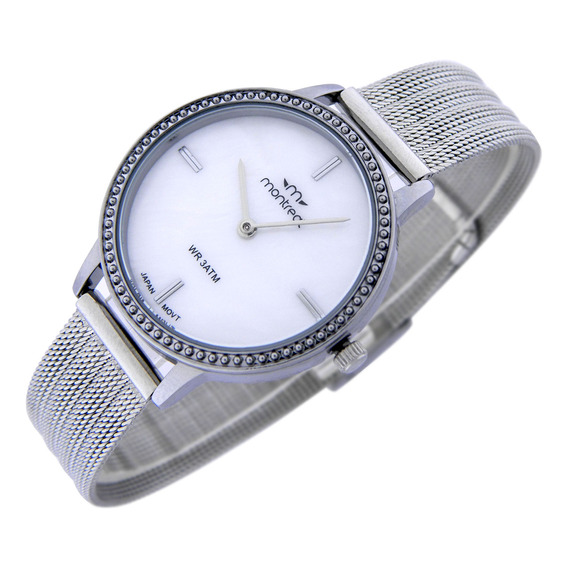 Reloj Montreal Mujer Ml1658 Malla De Acero Caja Extradelgada