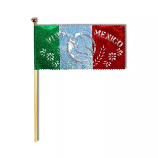 Decoración Patrias  Bandera Metálica #2  Cuadrados 10 Pz