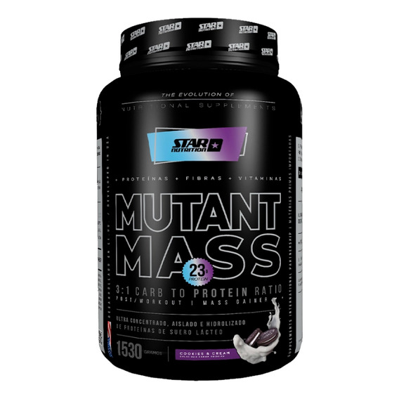 Mutant Mass Star Nutrition 1.5 Kg  Ganador  De Masa Muscular Sabor Cookies and Cream