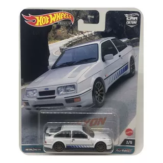 Hot Wheels Premium '87 Ford Sierra Cosworth Canyon Warriors Color Blanco