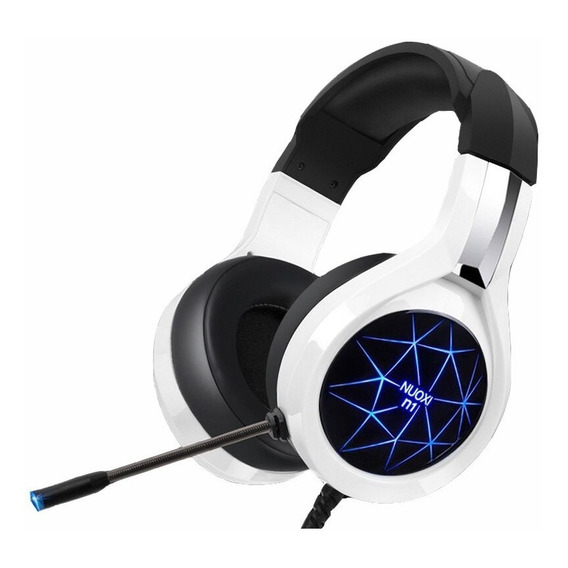 Auricular Gamer Con Cable Y Luz Nuoxi N1 Color Blanco