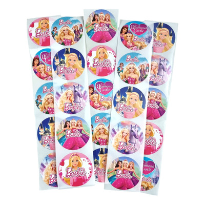 Stickers Barbie Para Decorar Cumpleaños X48