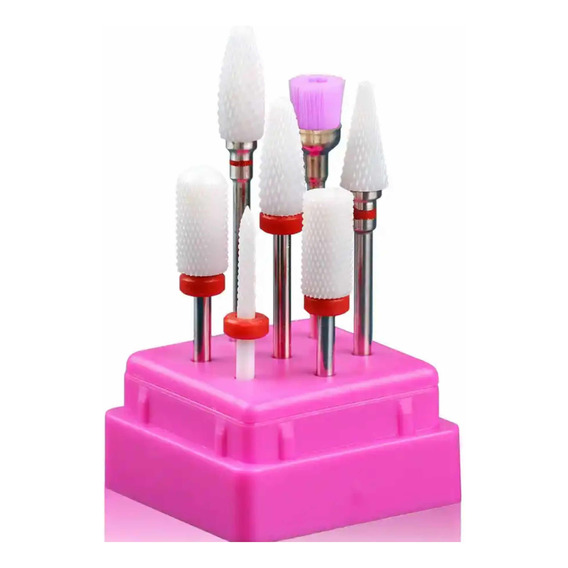 Kit 7 Fresas Cerámica Torno Uñas Manicure Cvl