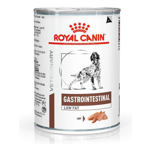 Alimento Royal Canin Veterinary Diet Canine Gastrointestinal Low Fat para perro adulto todos los tamaños sabor mix en lata de 410g