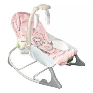 Mecedora Musical Estampada Con Vibracion Sonido Priori 6230 Color Rosa Leoncito