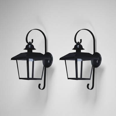 Combo X 2 Farol Aplique Pared Exterior Cuadrado Hierro E27