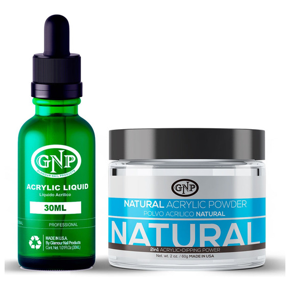 Polvo Acrílico Gnp Natural 60gr. + Líquido Acrílico Gnp 30ml