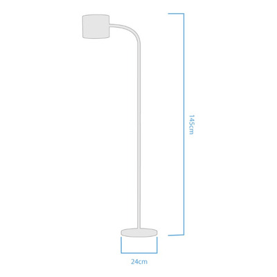 Lampara Velador De Pie Marte Negro Led Dimerizable Mc