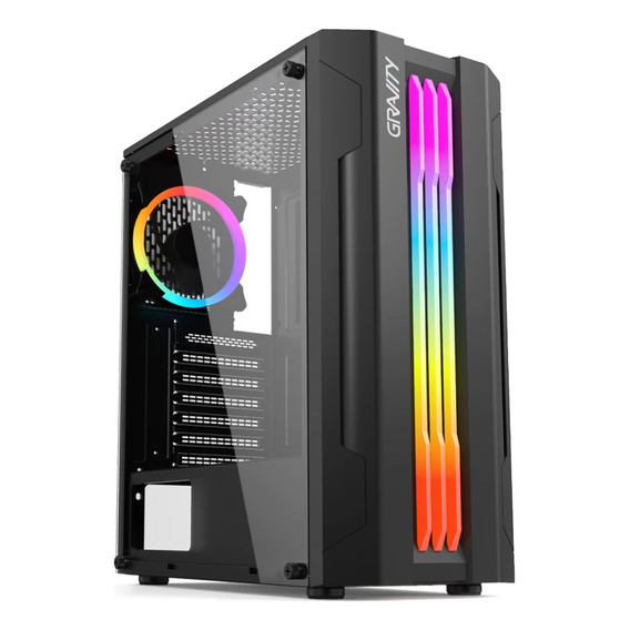 Gabinete Gamer Gravity Lateral Vidrio Templado Panel Rgb Fan