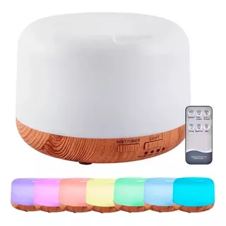 Humidificador Difusor Bamboo Ultrasonico 300ml 7 Colores Color Blanco