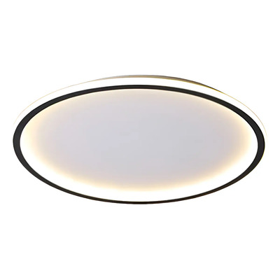 Plafón Aplique Led Redondo Niza Negro 50cm Deco Moderno Dx Negro
