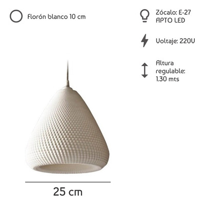 Lampara Colgante 25cm Diseño Exclusivo Sustentable Deco D3d