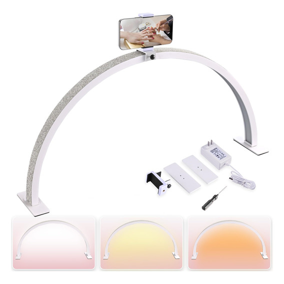 Lampara Media Luna,lámpara Led De 48w Con Diamante Y Soporte