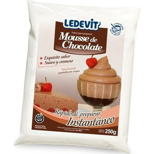 Mousse De Chocolate Ledevit, 250gr Sin T.a.c.c. - 5 Soles