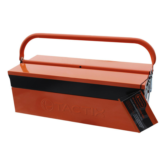 Caja Herramientas Metálica 2 Niveles Color Naranja