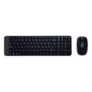 Kit De Teclado Y Mouse Inalámbrico Logitech Mk220 Español Latinoamérica De Color Negro