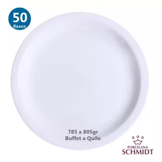 50 Prato Raso Buffet Kilo Peso 785 A 805gr Porcelana Schmidt
