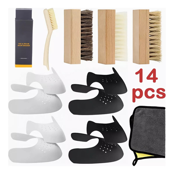 14 Protectores Antiarruga Para Tenis + Cepillo Zapato