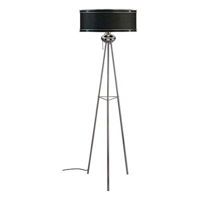 Lampara De Pie Tripode Aros Cromo Negro Moderna Iluminación