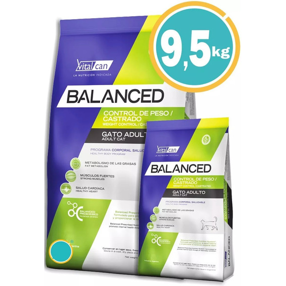 Vitalcan Balanced Control De Peso/castrados Gato Adulto 9,5k