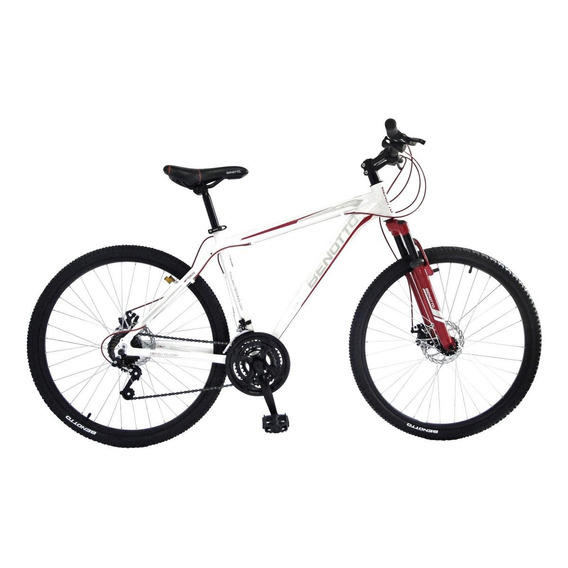 Bicicleta Benotto Mtb Fs-600 R27.5 21v Doble Disco Aluminio Color Blanco/Rojo Tamaño del cuadro ML