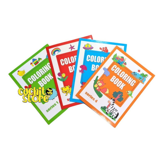 Pack 4 Libros Para Colorear Niños Niñas Libro De Pintar 1 -4