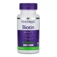 Natrol Biotina 10,000 Mcg Maxima Fuerza 100 Tabletas Natrol Biotin Es Conocido Por Apoyar El Crecimiento Saludable Del Cabello Y Uñas Más Fuertes. Ayuda A Apoyar El Metabolismo Energetico.