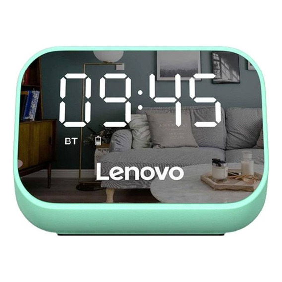 Parlante Altavoz Bluetooth Lenovo Ts13 Verde Con Reloj