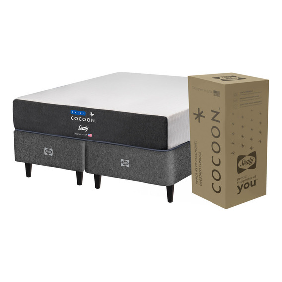 Sommier Y Colchon King (200x200) Cocoon Chill Box Color Blanco