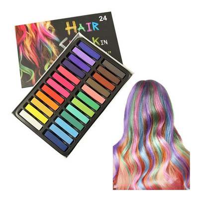 Tizas Para Teñir Cabello Colores Color Temporal Set 24 Rumba